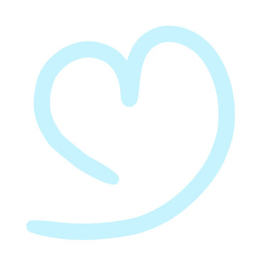 A light blue heart shape drawn in a simple, elegant style