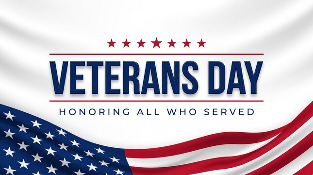 Veterans day patriotic graphic with american flag