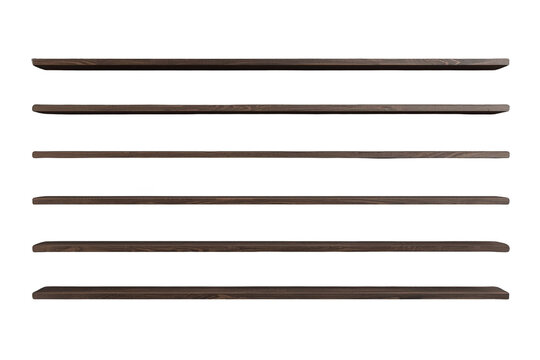 Set of six thin brown horizontal lines