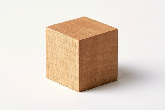Isolated wooden block from a classic block-stacking game on a white background