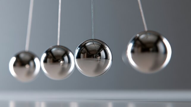 Kinetic momentum display: swinging metal spheres in a pendulum cradle