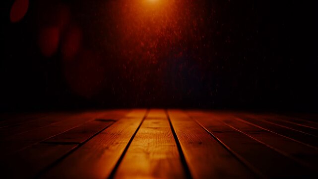 暖色のイルミネーション光が描き出す柔らかなボケ味と木目の陰影が織りなす静寂でノスタルジックな冬の夜の叙情的雰囲気
