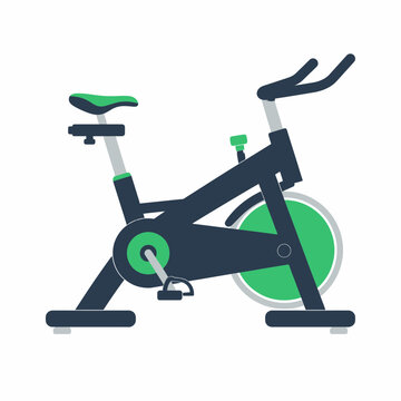 Stationary Exercise Bike Flat Vector Illustration