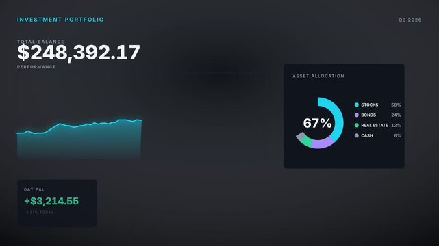 Investment Portfolio Overview Dashboard | Fintech UI 4K
