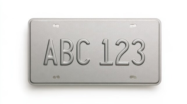 Blank vehicle registration plate mockup for design and branding projects