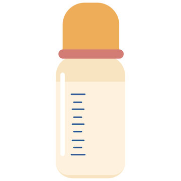 Baby bottle milk formula cap lid newborn care accessory vector illustration