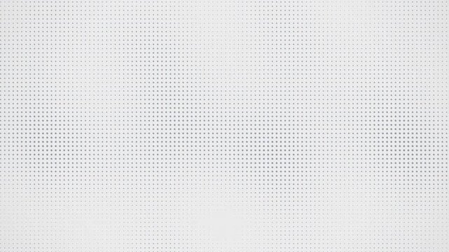 Minimalist white halftone grid background, clean perforated metal texture video, subtle gray dot pattern motion graphic for corporate tech presentations