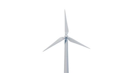 White Wind Turbine Front View - Isolated 3D Illustration © Arsenii