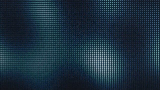 Abstract blue digital led grid, glowing teal square pixel background, futuristic data visualization pattern for technology and cyber security