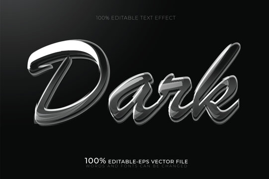 dark 3D Chrome Editable Text Effect