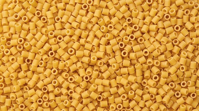 Close-up macro view of dry ditalini pasta texture background.