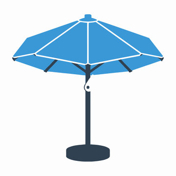 Blue patio umbrella vector icon