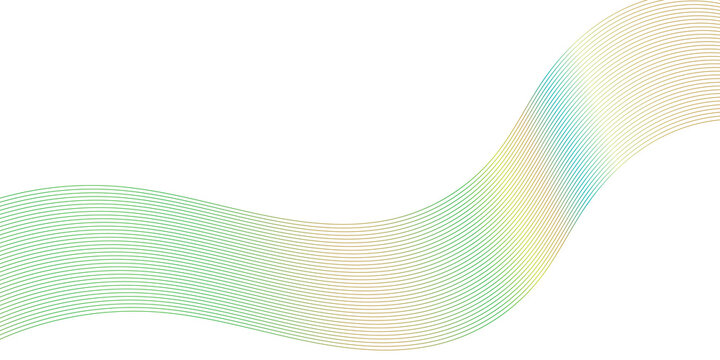 Dynamic ascending parallel wave lines background with gradient on white
