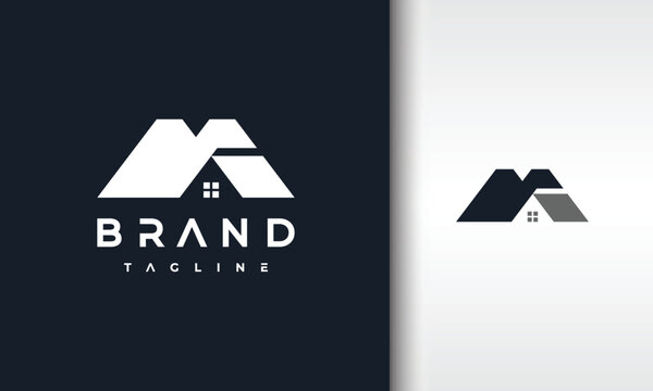 House Roof M Shape Logo