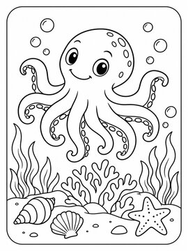 vector illustration of an octopus