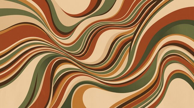 Vibrant retro ribbon wave abstract pattern for modern branding and