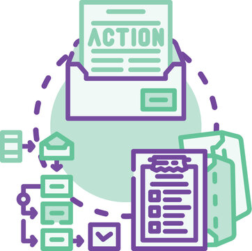 Email outreach process depicting strategy, targeting, analysis, automation, and communication elements for effective digital marketing and customer engagement campaigns