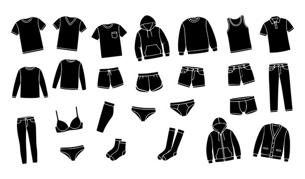 Black Clothing Silhouette Collection T Shirts Hoodies Pants Socks and Underwear