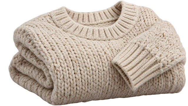 chunky knit sweater folded
