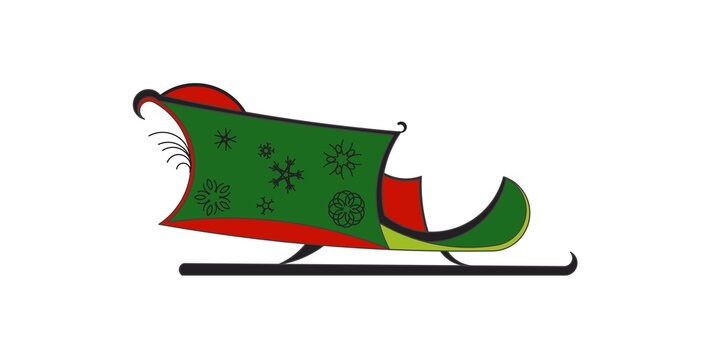 Classic Christmas Santa Claus sleigh vector illustration
