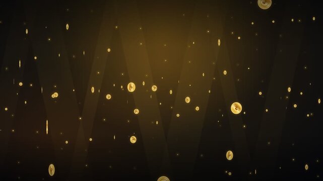 Abstract golden coins falling on dark background vector illustration for wealth finance jackpot investment and luxury concept