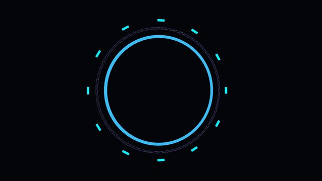 Abstract 3D visualization of a luminous futuristic digital countdown ring with precision rotating status ticks for video launch in 4K 15s.