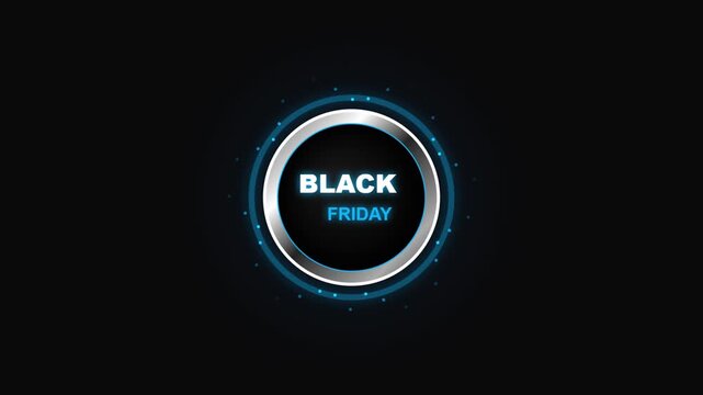 Abstract Neon Pulse Ignition Black Friday Emblem Motion Loop Seamle...