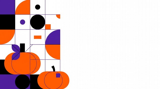 Abstract Geometric Halloween Presentation Background with Copy Space