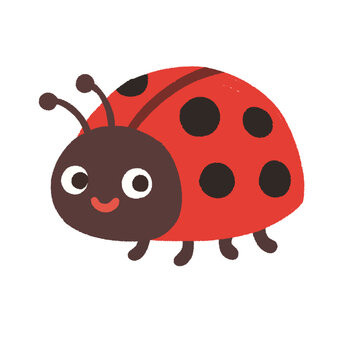 Cute cartoon ladybug vector illustration with spots, perfect for children design projects and nature themes