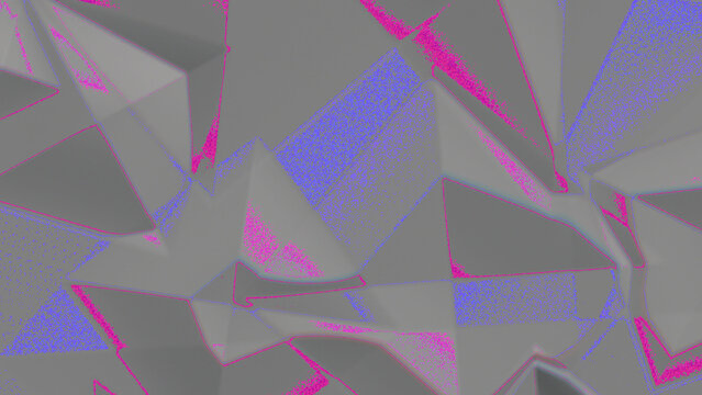 Geometric polygon pattern with neon pink and blue outlines