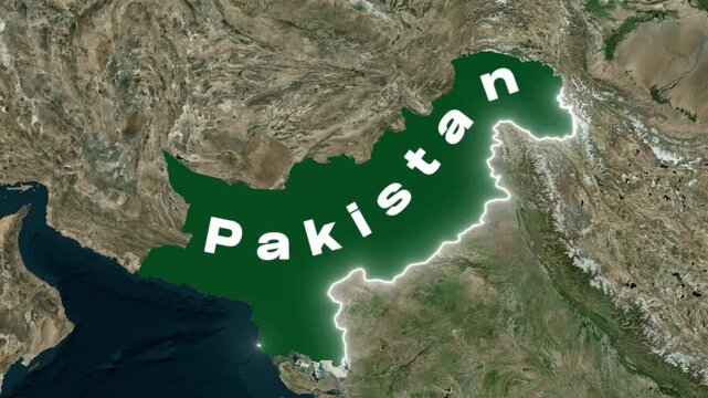 3D Animated Map of Pakistan Highlighting Provinces, Administrative Regions, and South Asian Geography