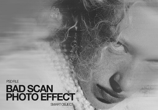 Bad Scan Photocopy Glitch Photo Effect Template