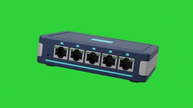 3D Cartoon Network Switch Animation on Green Screen Background