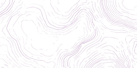 Purple topographic line texture background abstract contour map pattern minimal geographic graphic element white vector ideal for modern wallpaper, web banners. © shinely