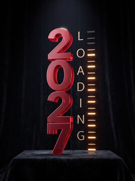 2027 year concept with glowing progress bar