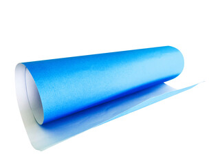Fototapeta premium roll of blue paper isolated on white