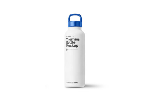 Thermos Bottle Mockup Template for Corporate Identity and Advertising