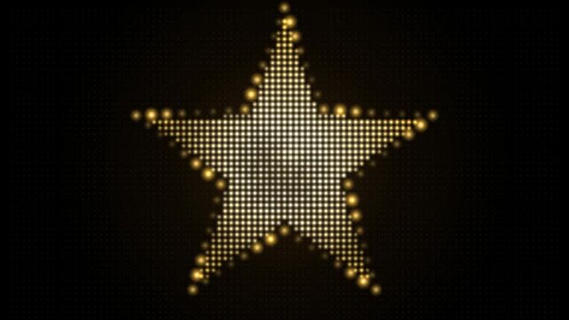 Glowing star made of dots on a dark background