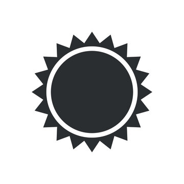 This simple vector graphic depicts a sun with rays, symbolizing warmth and brightness. Ideal for use in designs related to weather, travel, and outdoor activities all year round.