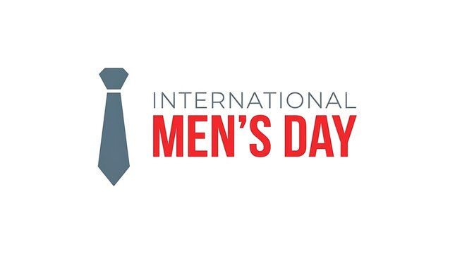 International mens day logo design with a grey necktie icon on a white background