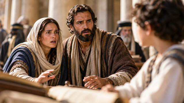 Jesus' parents were frightened when they found Him in the temple.