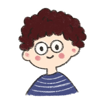 little boy with eyeglass illustration