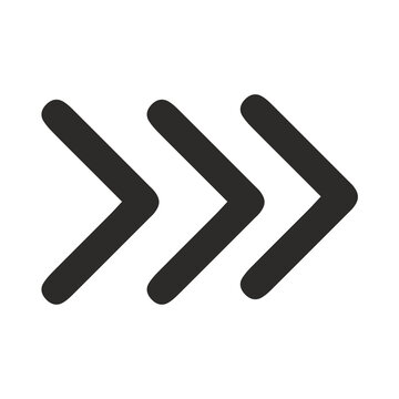 Three black forward navigation arrows icon set