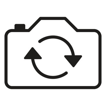 Modern camera icon with circular arrows for edit or refresh action