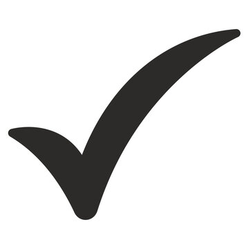 Black checkmark icon indicating approval or confirmation