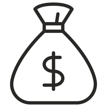 Money bag icon with dollar sign inside