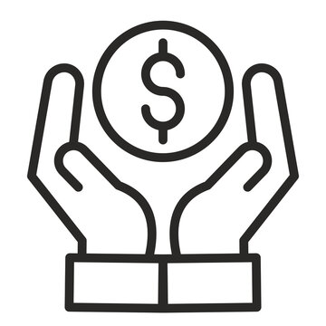 Hands holding dollar sign icon symbolizing money growth