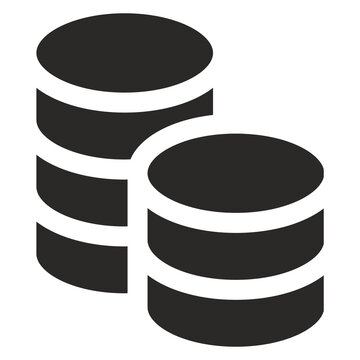 Modern black and white database storage servers icon