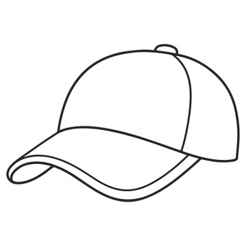 Simple black and white baseball cap icon