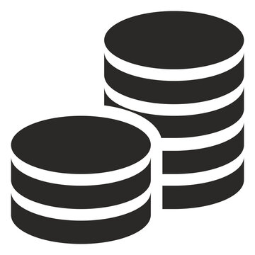 Two stacked database servers icon with striped design